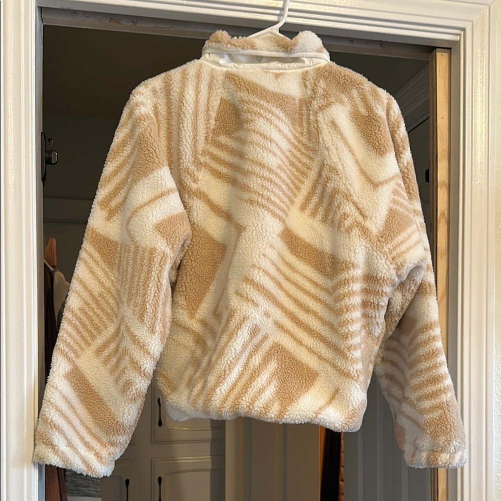 Free People Geometric Fleece Snap Up Jacket Size S - Picture 2 of 4